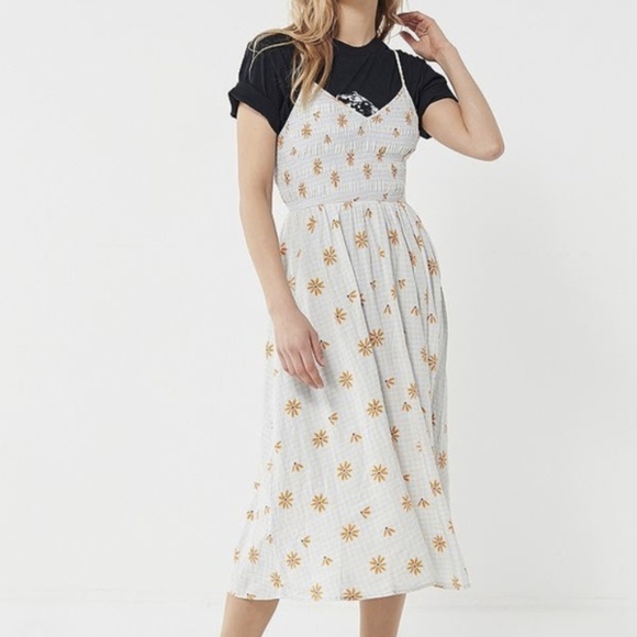 uo ember smocked midi dress